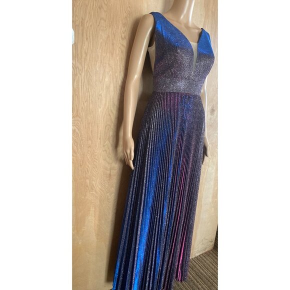 Cinderella Divine Maxi Dress #CH211 Pleated Glitter Metallic Purple Sz M EUC - Picture 15 of 16